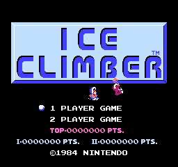 Ice Climber title screen for Famicom Disk System